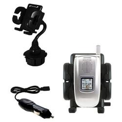 Gomadic Sanyo RL-2500 Auto Cup Holder with Car Charger - Uses TipExchange