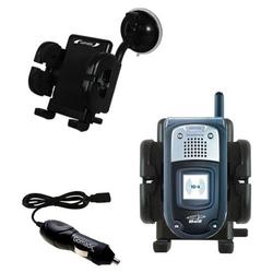 Gomadic Sanyo RL-7300 Auto Windshield Holder with Car Charger - Uses TipExchange