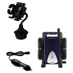 Gomadic Sanyo SCP-200 Auto Cup Holder with Car Charger - Uses TipExchange