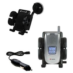 Gomadic Sanyo SCP-5400 Auto Windshield Holder with Car Charger - Uses TipExchange