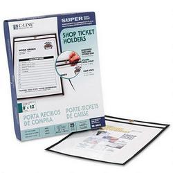 C-Line Products, Inc. Shop Ticket Holder for 9 x 12 Insert, Taped & Black Stitched Edges, 25/Box