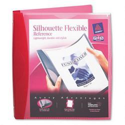 Avery-Dennison Silhouette Flexible Poly View Binder, 1 Capacity, Red
