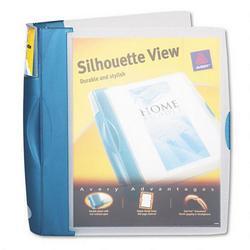 Avery-Dennison Silhouette View Round Ring Poly Reference Binder, 1 1/2 Cap., Light Blue
