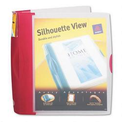 Avery-Dennison Silhouette View Round Ring Poly Reference Binder, 1 1/2 Capacity, Red