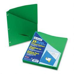 Esselte Pendaflex Corp. Slash Pocket Project Folders, Letter Size, 3 Hole Punched, Green, 25/Pack