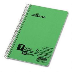 Ampad/Divi Of American Pd & Ppr Small Size Wirebound 1 Subject Notebook, 8x5, Narrow Rule, 80 Sheets