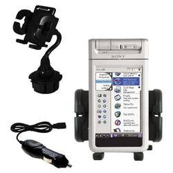 Gomadic Sony Clie NX60 Auto Cup Holder with Car Charger - Uses TipExchange