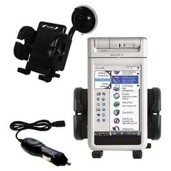 Gomadic Sony Clie NX60 Auto Windshield Holder with Car Charger - Uses TipExchange