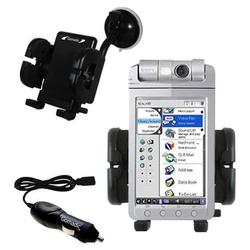 Gomadic Sony Clie NX73V Auto Windshield Holder with Car Charger - Uses TipExchange