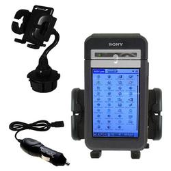 Gomadic Sony Clie NZ90 Auto Cup Holder with Car Charger - Uses TipExchange