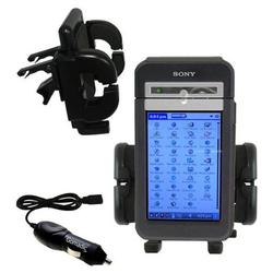 Gomadic Sony Clie NZ90 Auto Vent Holder with Car Charger - Uses TipExchange