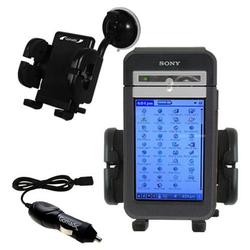 Gomadic Sony Clie NZ90 Auto Windshield Holder with Car Charger - Uses TipExchange