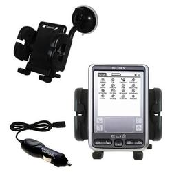 Gomadic Sony Clie SL10 Auto Windshield Holder with Car Charger - Uses TipExchange