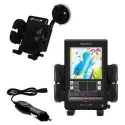 Gomadic Sony Clie T400 Auto Windshield Holder with Car Charger - Uses TipExchange