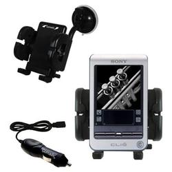 Gomadic Sony Clie T415 Auto Windshield Holder with Car Charger - Uses TipExchange