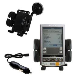 Gomadic Sony Clie T600 Auto Windshield Holder with Car Charger - Uses TipExchange