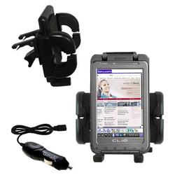 Gomadic Sony Clie TH55 Auto Vent Holder with Car Charger - Uses TipExchange