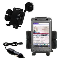 Gomadic Sony Clie TH55 Auto Windshield Holder with Car Charger - Uses TipExchange