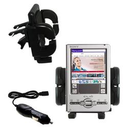 Gomadic Sony Clie TJ37 Auto Vent Holder with Car Charger - Uses TipExchange