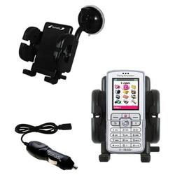 Gomadic Sony Ericsson D750 D750i Auto Windshield Holder with Car Charger - Uses TipExchange