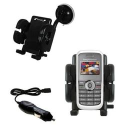 Gomadic Sony Ericsson J100c Auto Windshield Holder with Car Charger - Uses TipExchange