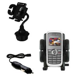 Gomadic Sony Ericsson J100i Auto Cup Holder with Car Charger - Uses TipExchange