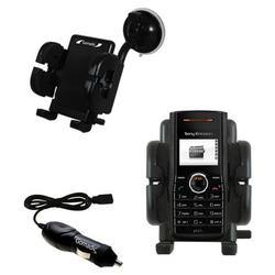 Gomadic Sony Ericsson J120c Auto Windshield Holder with Car Charger - Uses TipExchange