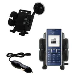 Gomadic Sony Ericsson K220c Auto Windshield Holder with Car Charger - Uses TipExchange