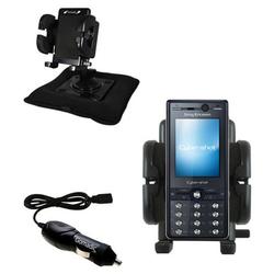 Gomadic Sony Ericsson K818c Auto Bean Bag Dash Holder with Car Charger - Uses TipExchange