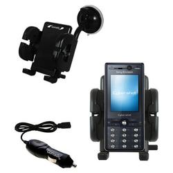 Gomadic Sony Ericsson K818c Auto Windshield Holder with Car Charger - Uses TipExchange