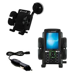 Gomadic Sony Ericsson K858c Auto Windshield Holder with Car Charger - Uses TipExchange