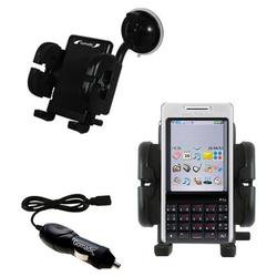 Gomadic Sony Ericsson P1c Auto Windshield Holder with Car Charger - Uses TipExchange