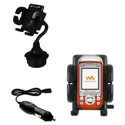 Gomadic Sony Ericsson W550 W550i Auto Cup Holder with Car Charger - Uses TipExchange