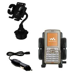 Gomadic Sony Ericsson W700i Auto Cup Holder with Car Charger - Uses TipExchange