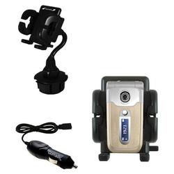 Gomadic Sony Ericsson Z710i Auto Cup Holder with Car Charger - Uses TipExchange
