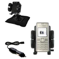 Gomadic Sony Ericsson k200a Auto Bean Bag Dash Holder with Car Charger - Uses TipExchange