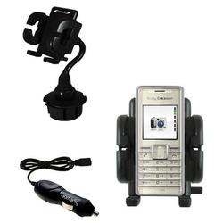 Gomadic Sony Ericsson k200a Auto Cup Holder with Car Charger - Uses TipExchange