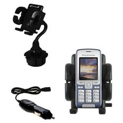 Gomadic Sony Ericsson k310c Auto Cup Holder with Car Charger - Uses TipExchange