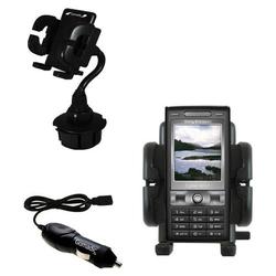 Gomadic Sony Ericsson k800i Auto Cup Holder with Car Charger - Uses TipExchange