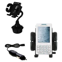 Gomadic Sony Ericsson m608c Auto Cup Holder with Car Charger - Uses TipExchange
