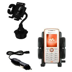 Gomadic Sony Ericsson w200c Auto Cup Holder with Car Charger - Uses TipExchange