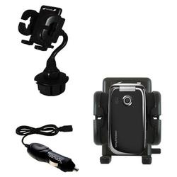 Gomadic Sony Ericsson z750c Auto Cup Holder with Car Charger - Uses TipExchange