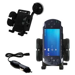 Gomadic Sony PSP Auto Windshield Holder with Car Charger - Uses TipExchange