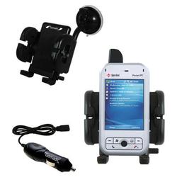 Gomadic Sprint PPC-6700 Auto Windshield Holder with Car Charger - Uses TipExchange