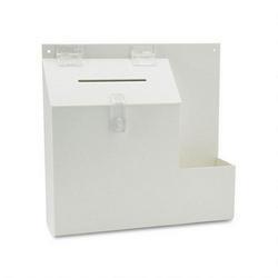 Deflecto Corporation Suggestion Box with Locking Top, 13 3/4w x 3 5/8d x 13h, White