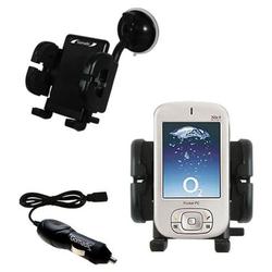 Gomadic T-Mobile MDA Compact Auto Windshield Holder with Car Charger - Uses TipExchange