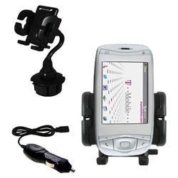 Gomadic T-Mobile MDA IV Auto Cup Holder with Car Charger - Uses TipExchange