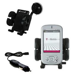 Gomadic T-Mobile MDA Pro Auto Windshield Holder with Car Charger - Uses TipExchange