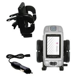 Gomadic T-Mobile Sidekick Auto Vent Holder with Car Charger - Uses TipExchange