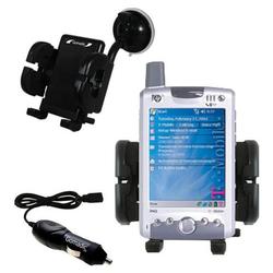 Gomadic T-Mobile iPAQ h6315 Auto Windshield Holder with Car Charger - Uses TipExchange